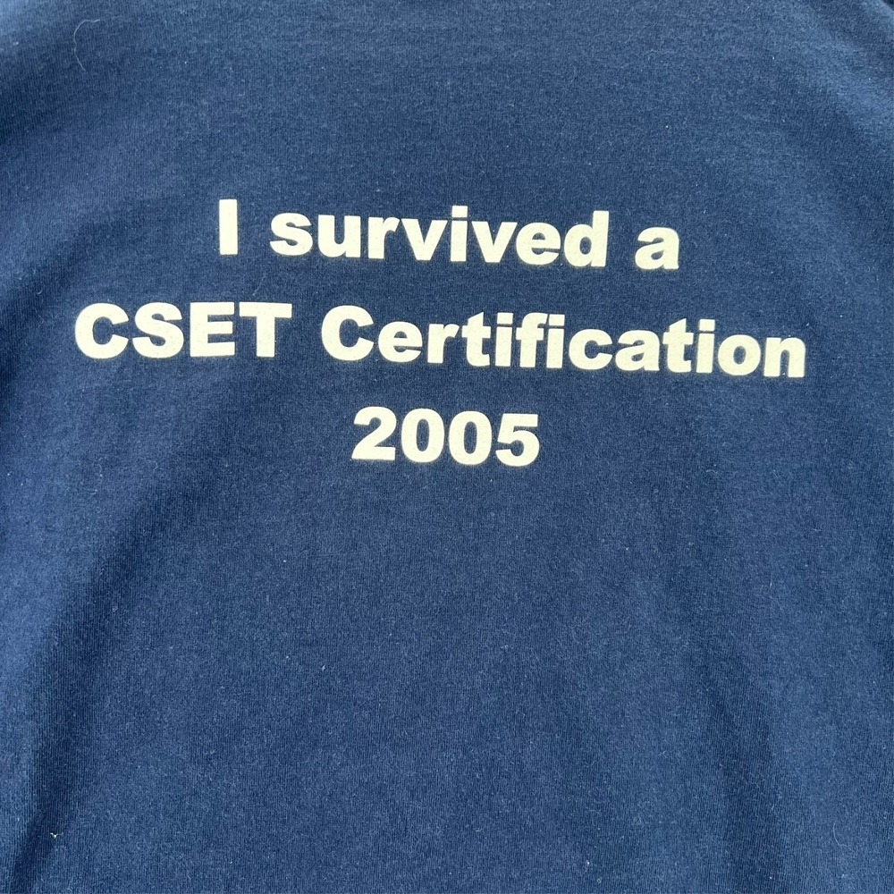 VTG‎ Y2k Fruit of Loom L/S Shirt Adult XL CESET Certification 2005 MaxJet Blue